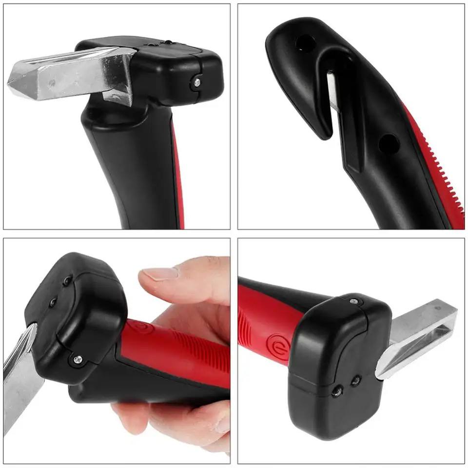 Drundy Car Handle 4 in 1 (Handle Aid, Escape Hammer, Seatbelt Cutter, LED Flashlight)