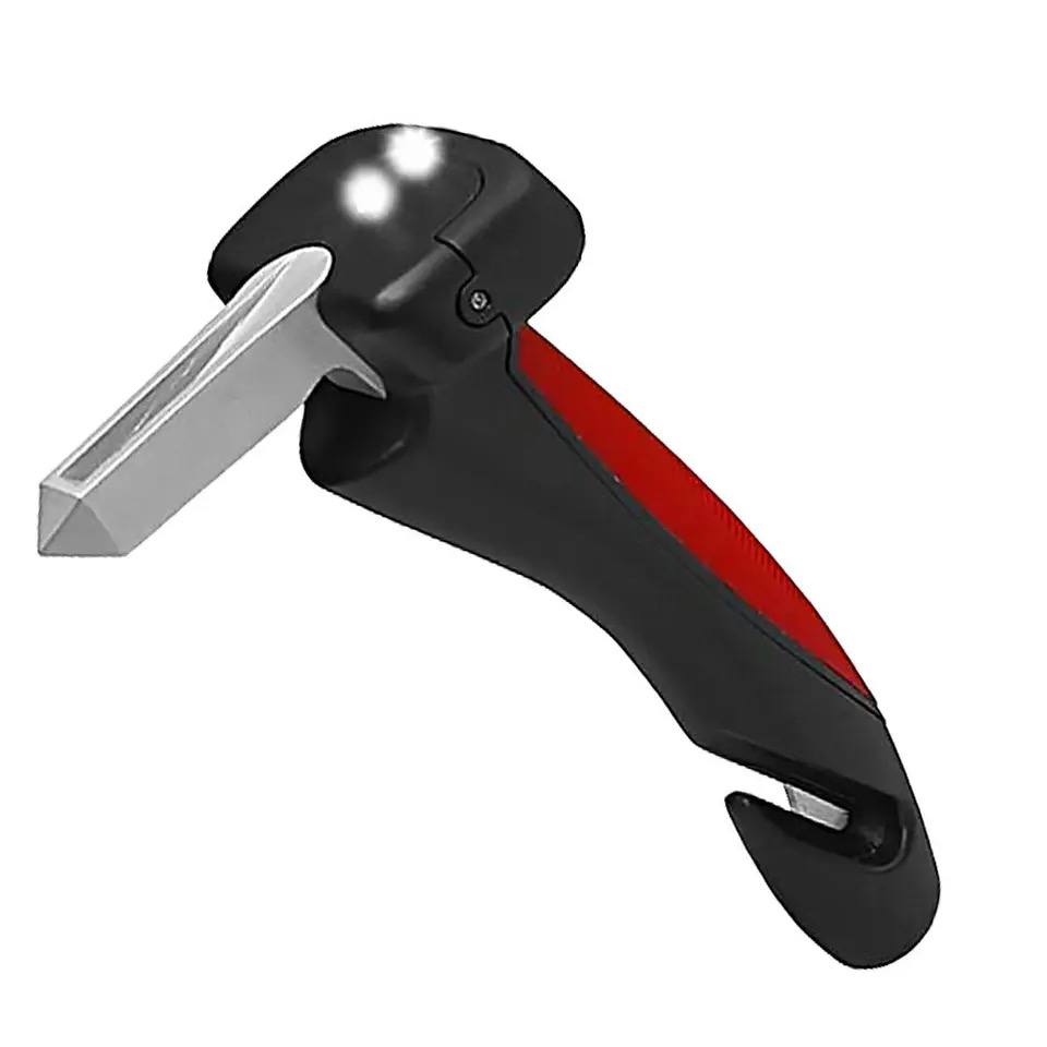 Drundy Car Handle 4 in 1 (Handle Aid, Escape Hammer, Seatbelt Cutter, LED Flashlight)